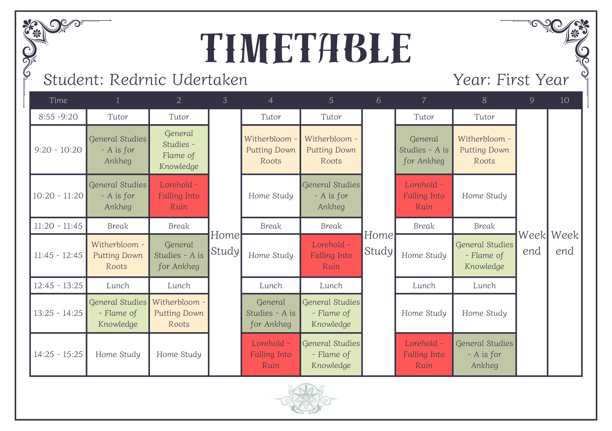 First Year Timetable - Cameron (red).png